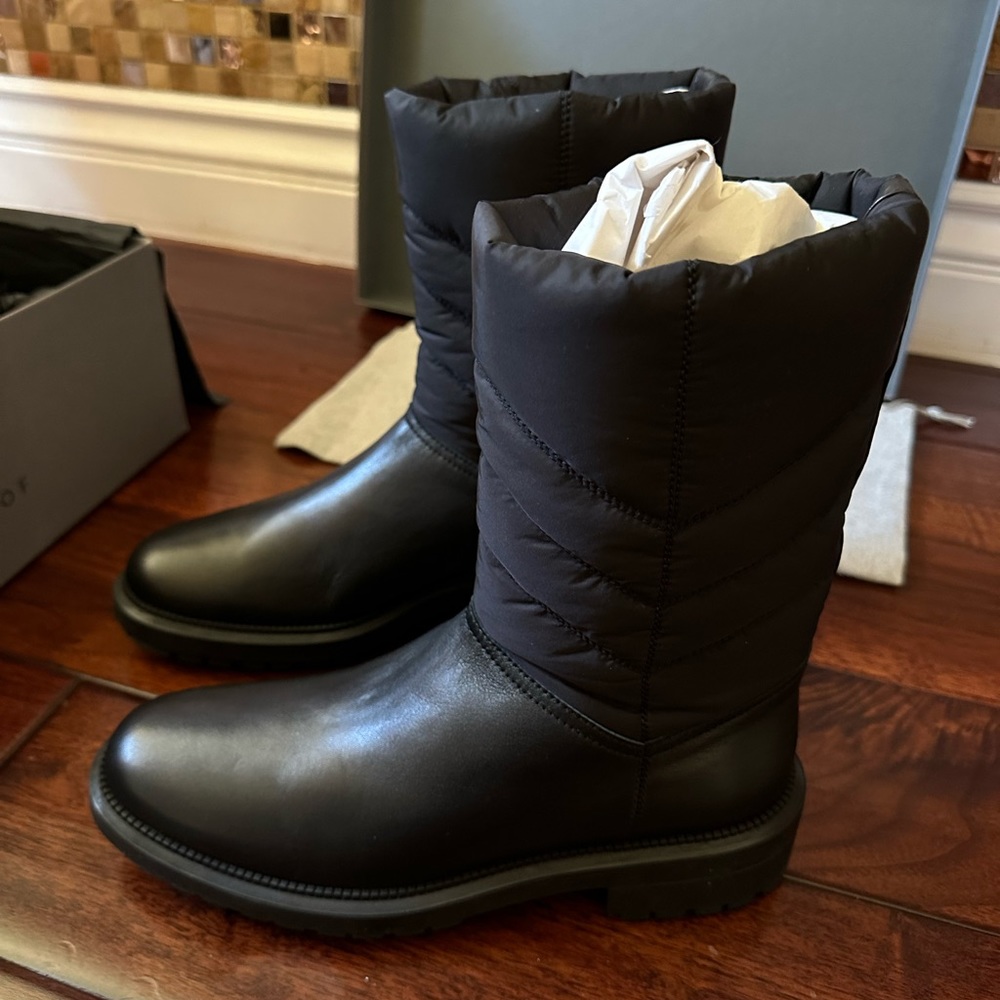Aquatalia Lori Weatherproof Tech Nylon & Leather Boots